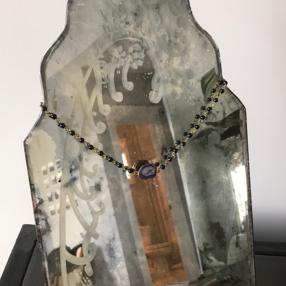 Agate beaded chocker necklace